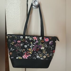 Elegant Black Floral Tote Bag